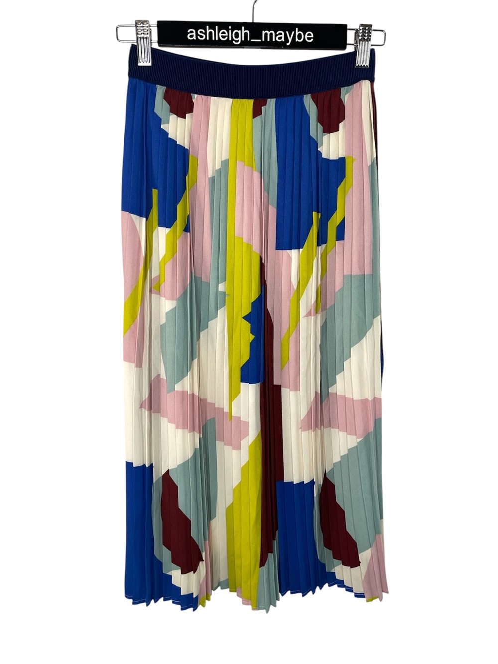 ModCloth | Accordion Pleated Abstract Printed Midi Skirt Size Small